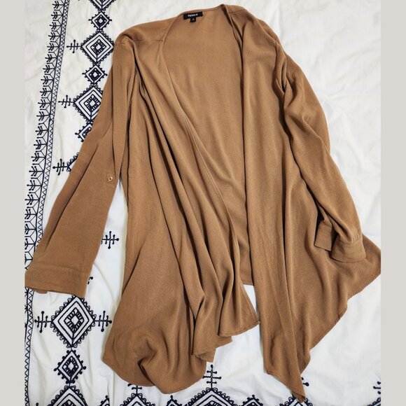 Drape Front Kimono by Torrid, Tobacco Brown, 3x - Picture 3 of 8